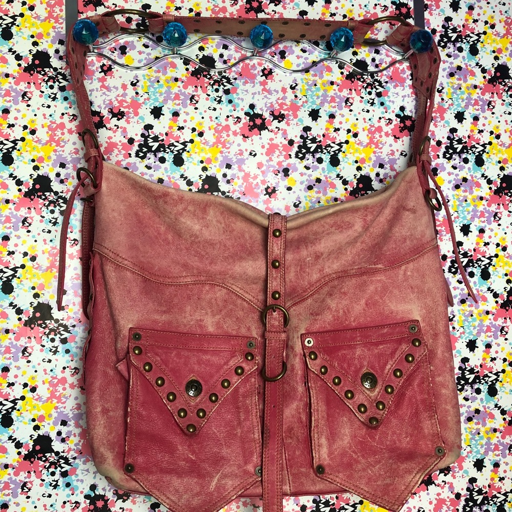 Betsey Johnson Faded pink leather bag